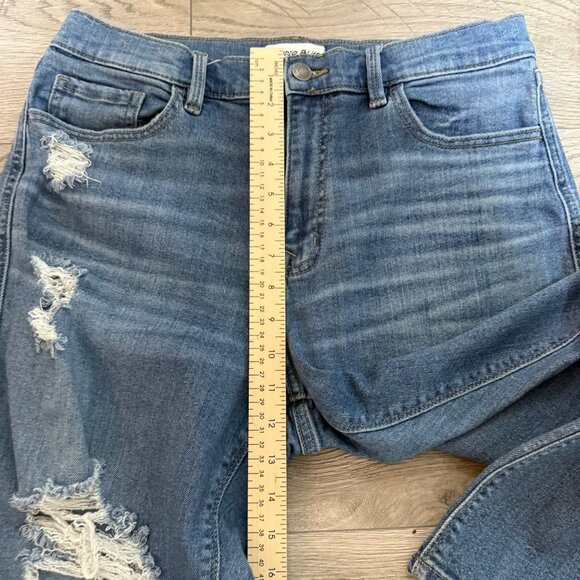 Studio Blue Distressed Ankle Jeans Straight Leg Ripped Up Womens Size 31 Denim - Picture 9 of 14